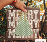 Distressed Stacked Merry with Christmas Tree T-Shirt and Sweatshirt