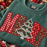 Faux Stitched Merry with Christmas Tree T-Shirt and Sweatshirt