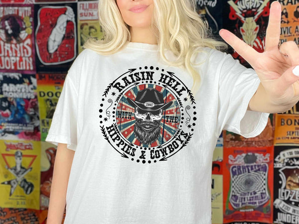 Raising Hell with the Hippies and Cowboys T-Shirt