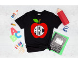 Custom Monogram Teacher Apple T-Shirt and Sweatshirt