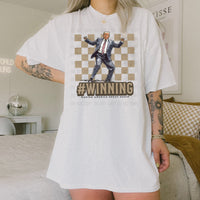 Brown Checkered Winning Trump T-Shirt 990