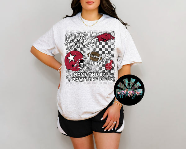 We want a Touchdown AR Razorbacks PNG Digital Design