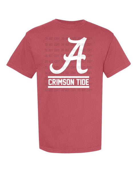 A Crimson Tide (White Letters) PNG Digital Design