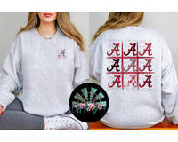 Striped AL Roll Tide Tic Tac Toe PNG Digital Download (You get nine files)