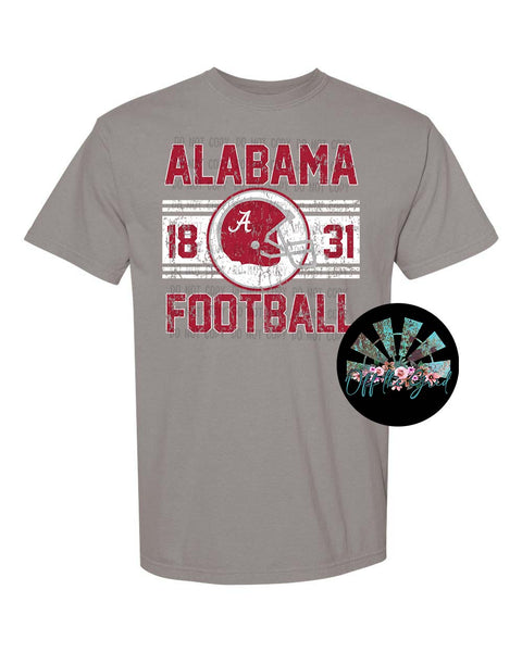 Distressed AL Football with Helmet PNG Digital Design