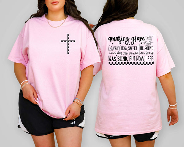 Checkered Amazing Grace T-Shirt and Sweatshirt