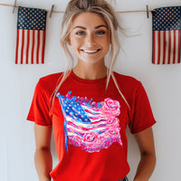 America the Beautiful Watercolor Flag T-Shirt