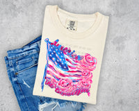 America the Beautiful Watercolor Flag T-Shirt