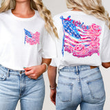 America the Beautiful Watercolor Flag T-Shirt