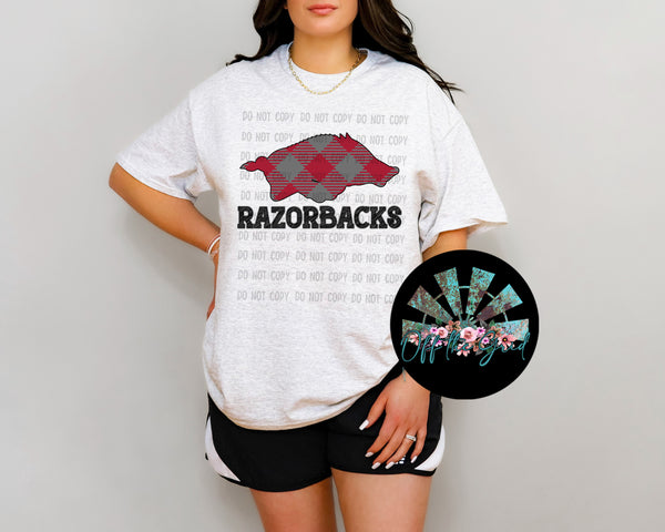 Plaid AR Razorbacks PNG Digital Download (You get four files)