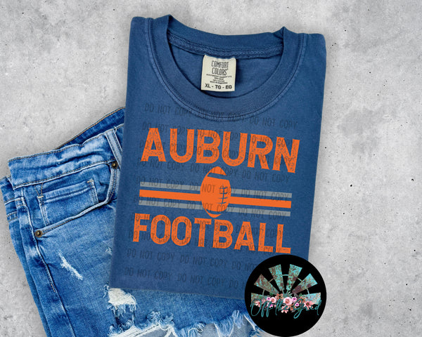 Striped AU Football PNG Digital Design (TWO DIGITALS)