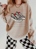 Checkered Bouj33 L V  V@ns T-Shirt