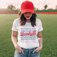 Baseball Words Collage T-Shirt