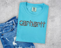 Checkered Grunge Car Short Sleeve T-Shirt