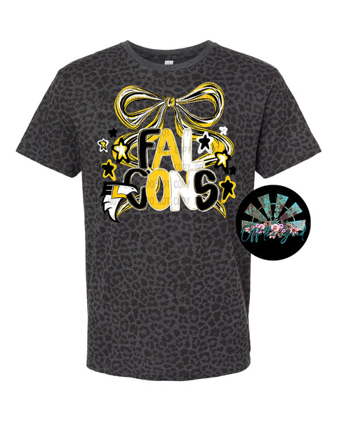 Black Leopard Falcons Bow T-Shirt and Sweatshirt