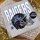 Black Leopard Football Helmet WL Raiders T-Shirt and Sweatshirt