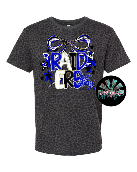 Black Leopard Raiders Bow T-Shirt and Sweatshirt