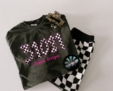 Black and White Checkered with Hot Pink Outline 31021 Dublin, Georgia Short Sleeve T-Shirt