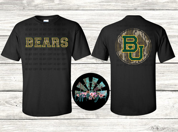 Bottomland Camo Baylor Bears F&B (Colored Design) PNG Digital Download