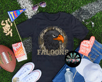 Bottomland Camo Falcons Black PNG Digital Design