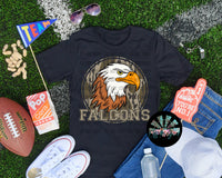 Bottomland Camo Falcons White and Brown PNG Digital Design
