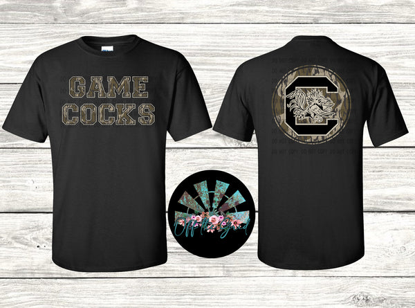 Bottomland Camo SC Gamecocks F&B PNG Digital Download