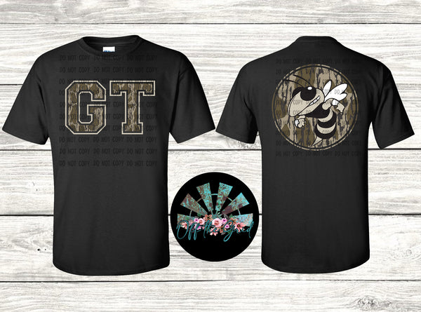 Bottomland Camo GT Yellow Jackets F&B PNG Digital Download