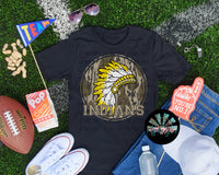 Bottomland Camo Indian Headdress Yellow and White PNG Digital Design