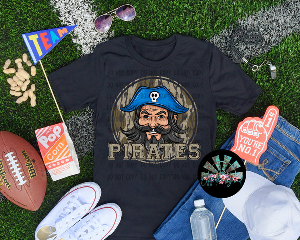 Bottomland Camo Pirates Blue PNG Digital Design