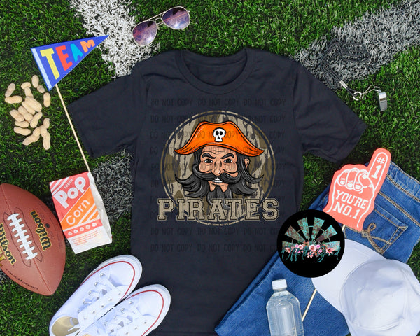 Bottomland Camo Pirates Orange PNG Digital Design