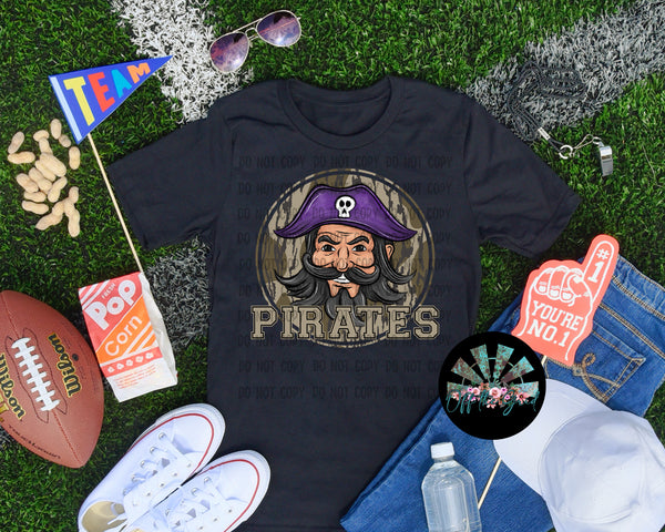 Bottomland Camo Pirates Purple PNG Digital Design