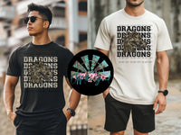 Bottomland Camo Stacked Dragons PNG Digital Design (YOU GET BOTH DESIGNS)