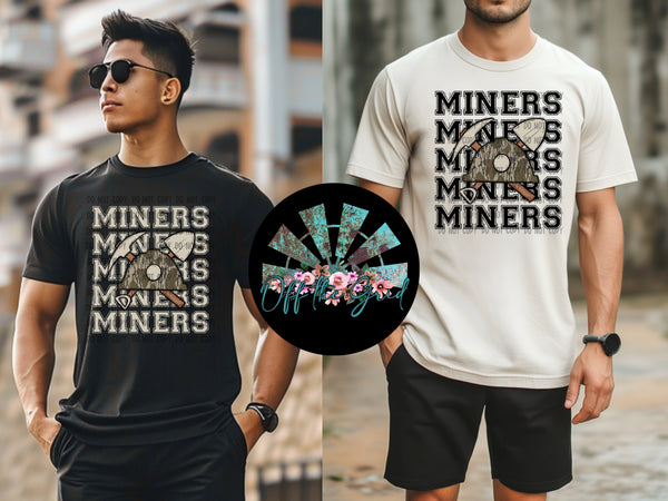 Bottomland Camo Stacked Miners PNG Digital Design (YOU GET BOTH DESIGNS)