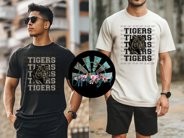 Bottomland Camo Stacked Tigers PNG Digital Design (YOU GET BOTH DESIGNS)