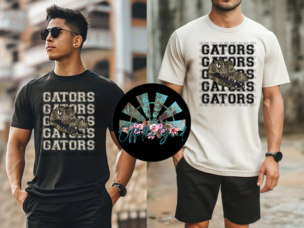 Bottomland Camo Stacked Gators PNG Digital Design (YOU GET BOTH DESIGNS)