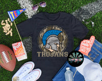 Bottomland Camo Trojans Blue Helmet PNG Digital Design