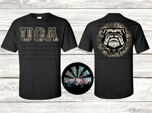 Bottomland Camo GA Dogs F&B PNG Digital Design