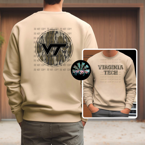 Bottomland Camo Virginia Tech PNG Digital Design