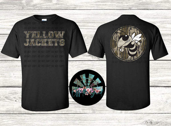 Bottomland Camo Yellow Jackets F&B PNG Digital Design