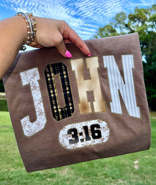 Brown and Gold John 3:16 T-Shirt and Sweatshirt