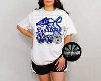 Bulldogs Cheer Collage Blue and Black PNG Digital Design