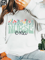 Floral CNA Nurse T-Shirt and Sweatshirt