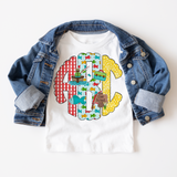 Fishing Monogram with Clipart Short Sleeve T-Shirt