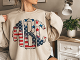 Patriotic Flag Monogram Short Sleeve T-Shirt