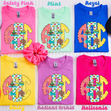 Fishing Monogram with Clipart Short Sleeve T-Shirt
