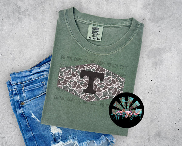 Retro Camo TN T Patch PNG Digital Design