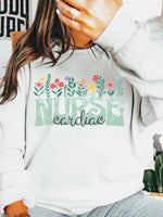 Floral Cardiac Nurse T-Shirt and Sweatshirt