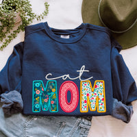 Faux Embroidery Cat Mom TShirt