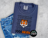 Checkered Auburn with Tigers Mascot AND Eagle Mascot PNG Digital Design