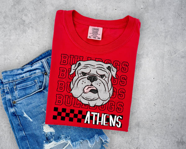 Stacked Checkered GA Bulldogs PNG Digital Design